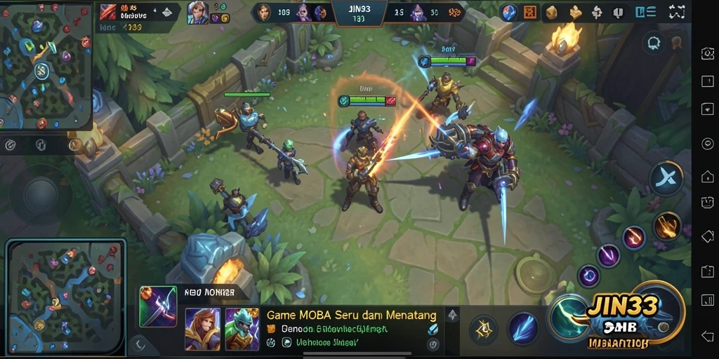 Tampilan gameplay seru JIN33 dengan karakter unik.