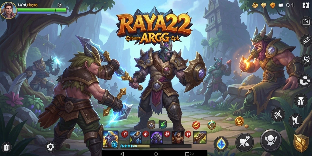 Tampilan utama gameplay RAYA22 dengan aksi pertarungan yang mendebarkan.