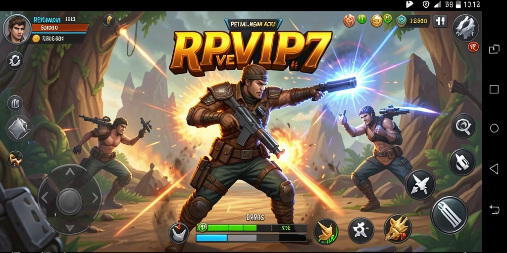 Screenshot utama RPVIP7 menampilkan aksi aksi seru dalam permainan.