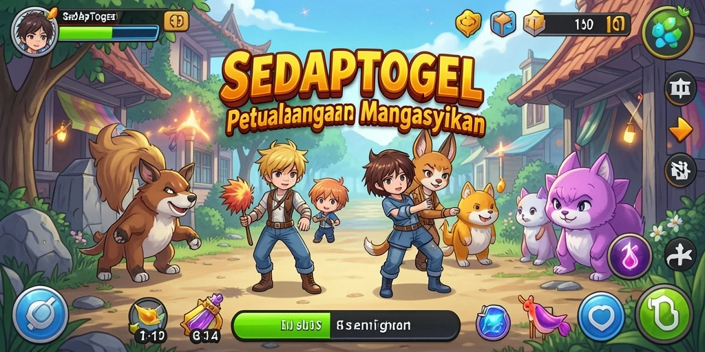 Screenshot menunjukkan pemain beraksi dalam dunia penuh warna SEDAPTOGEL.