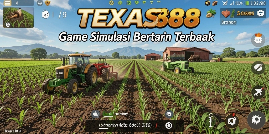 Screenshot gameplay TEXAS88 yang menunjukkan aktivitas bertani yang seru.