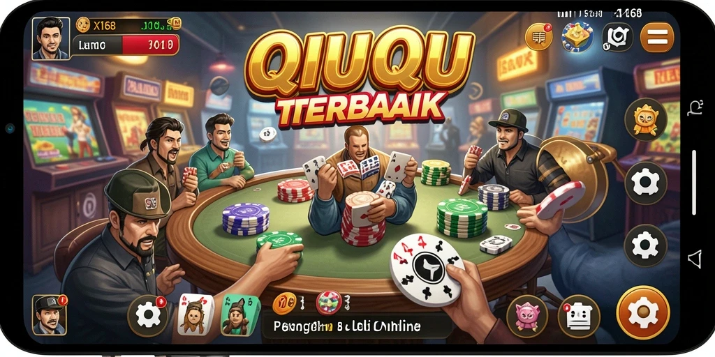 Tampilan utama gameplay QiuQiu yang mendebarkan di X168.